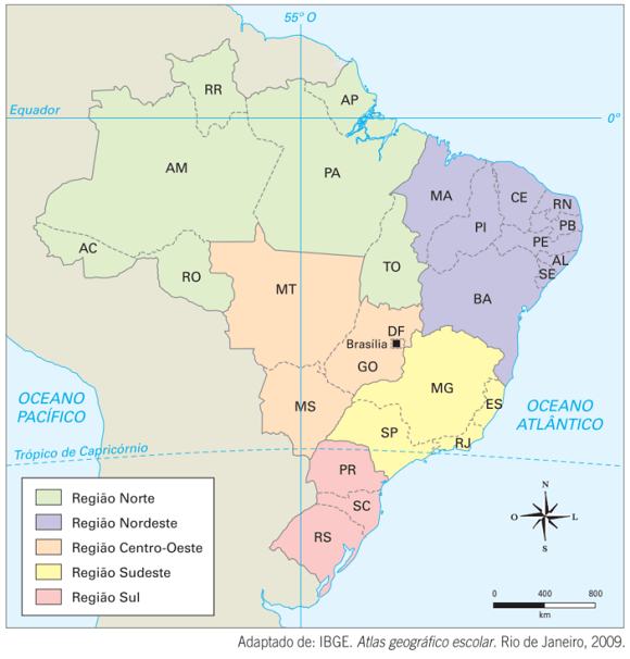 Geoensino - Portal sobre o ensino de Geografia: Divisão regional do Brasil  (IBGE) - Turma 61